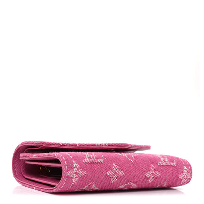 Louis Vuitton Denim Monogram Jacquard Victorine Wallet Fuchsia 4 of 8