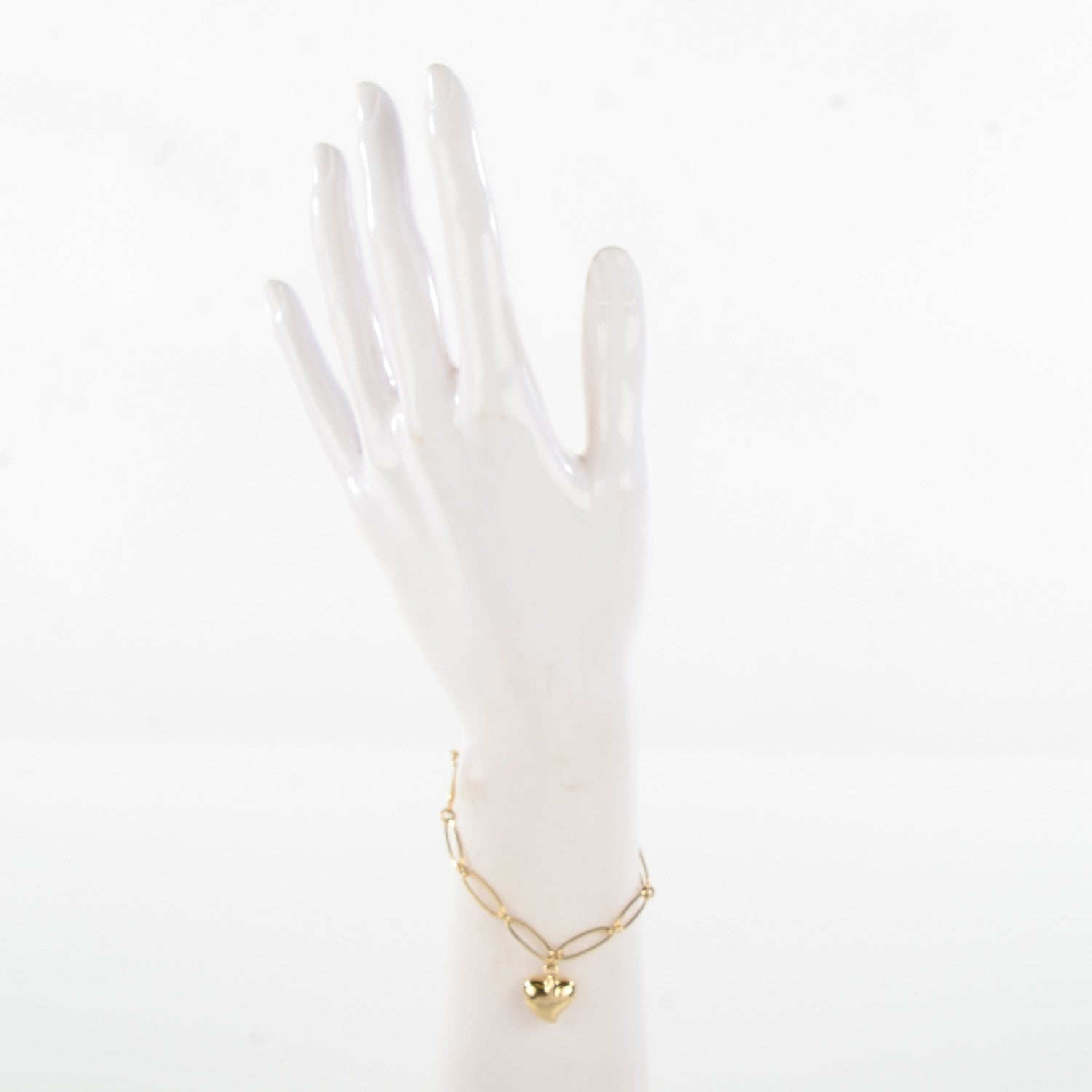 Tiffany 18K Yellow Gold Elsa Peretti Full Heart Charm Bracelet 2 of 6
