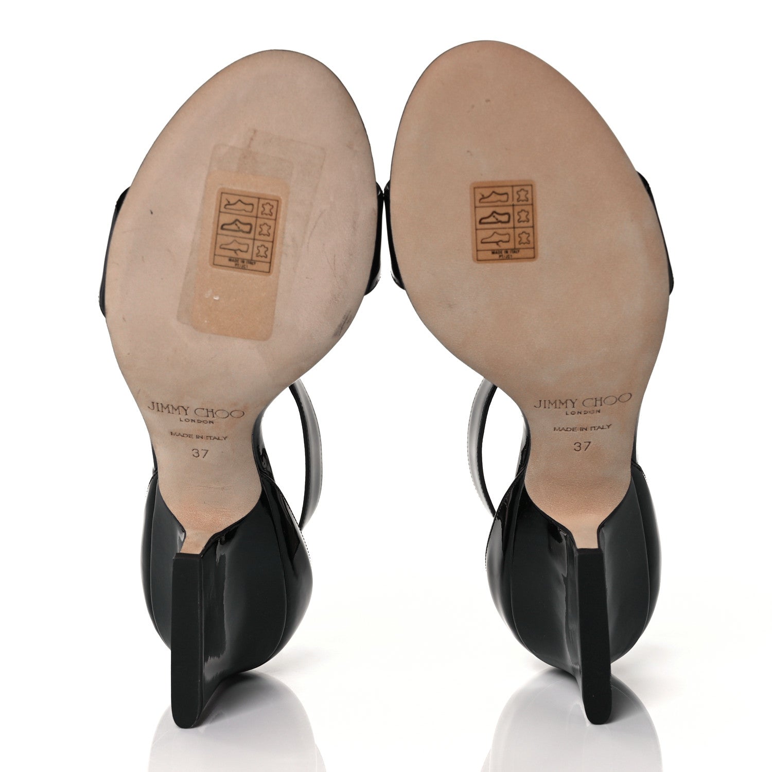 Jimmy Choo Patent Calfskin Edina Sandals 37 Black 5 of 8