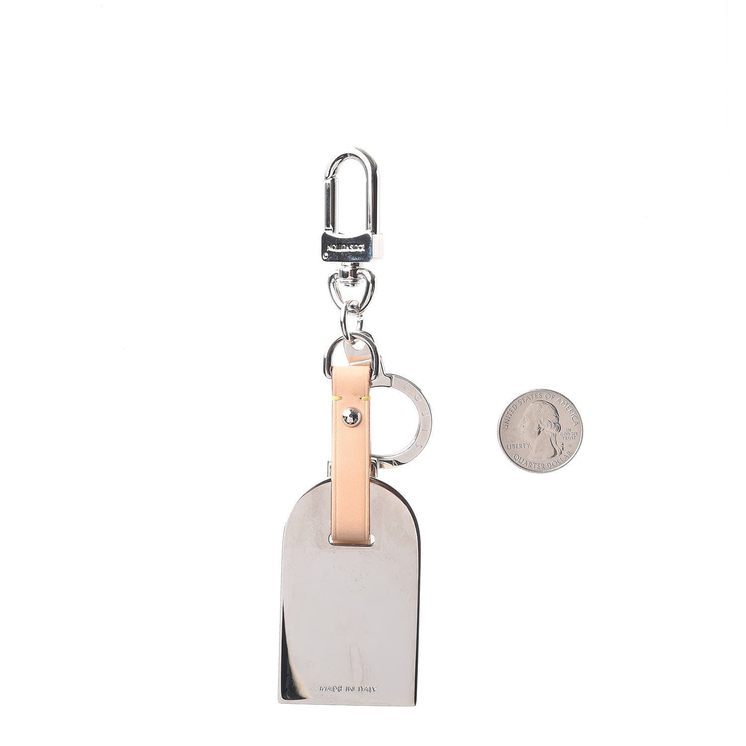 Louis Vuitton Metal Luggage Tag Key Holder Silver 2 of 8