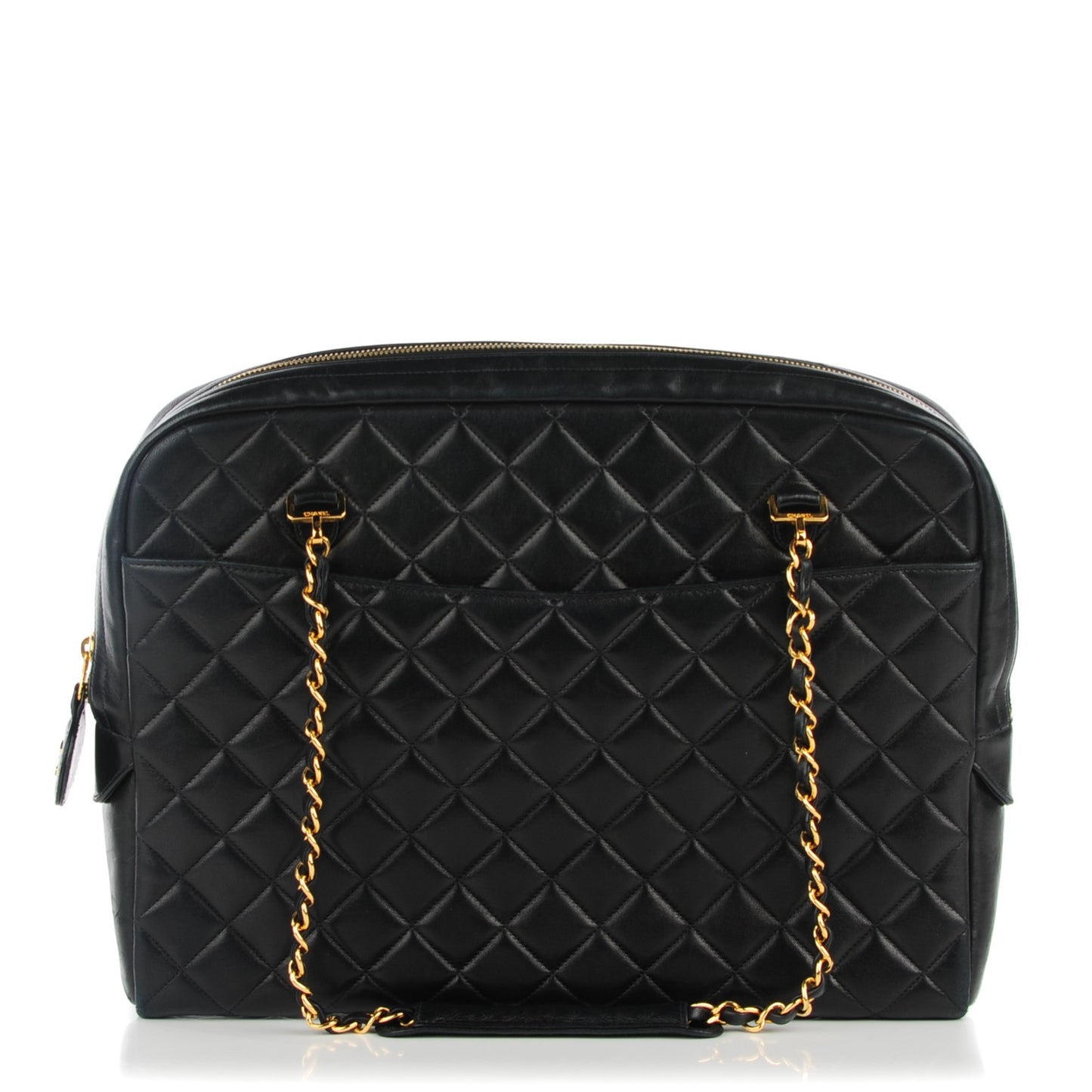 Lambskin Quilted Shoulder Bag Black