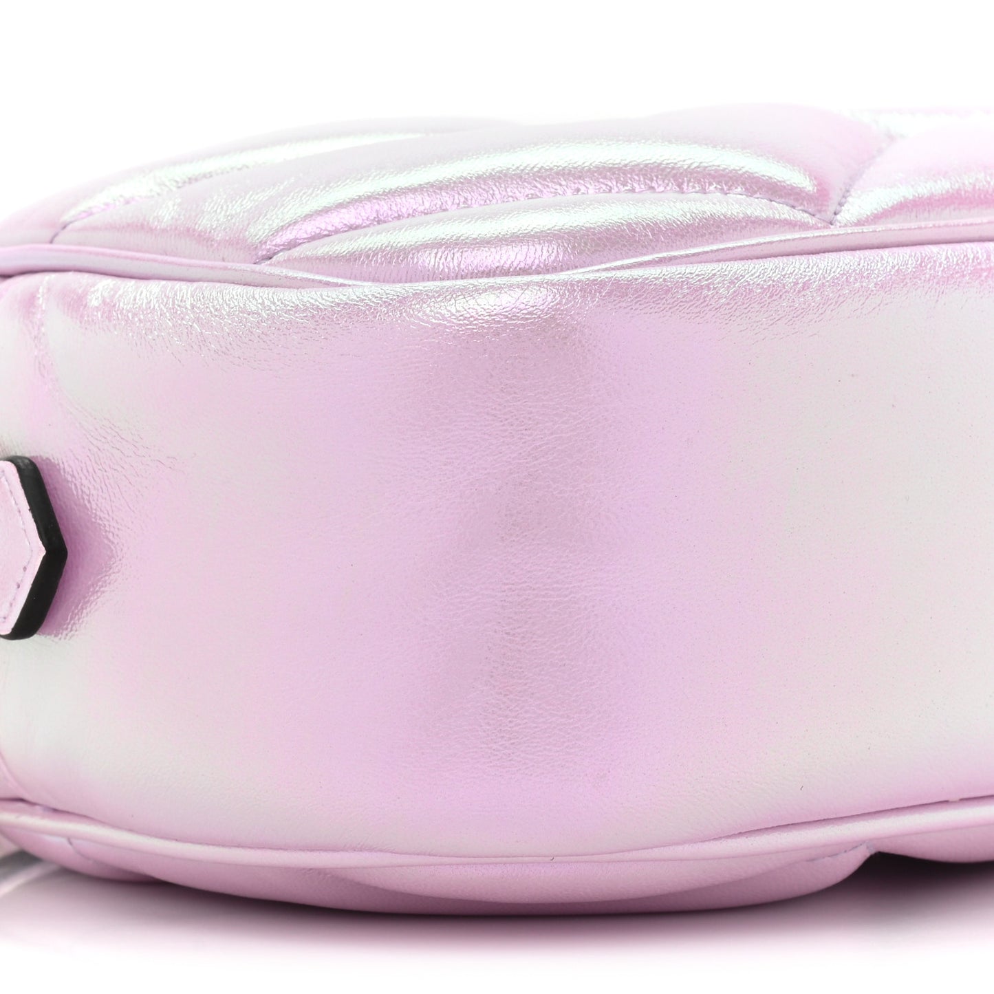 Iridescent Nappa Chevron Matelasse Small GG Marmont Chain Shoulder Bag Iridescent Escape Pink