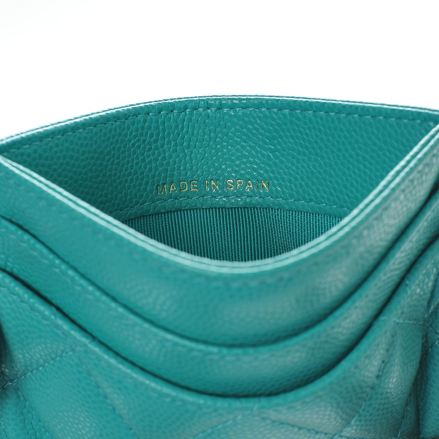 Chanel Caviar Quilted Card Holder Turquoise 6 of 7
