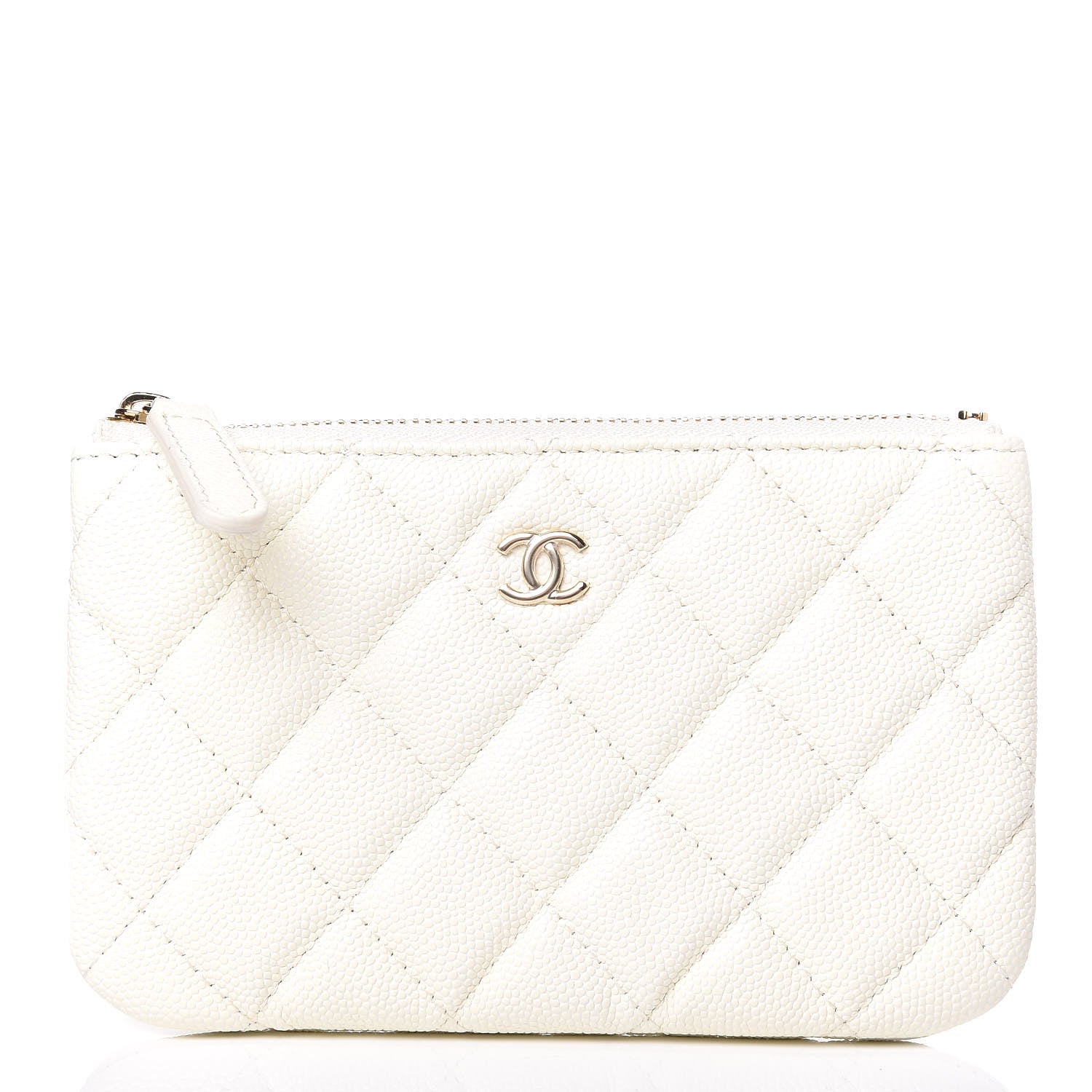 Chanel Caviar Quilted Small Cosmetic Case White 1 of 8
