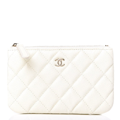Chanel Caviar Quilted Small Cosmetic Case White 1 of 8
