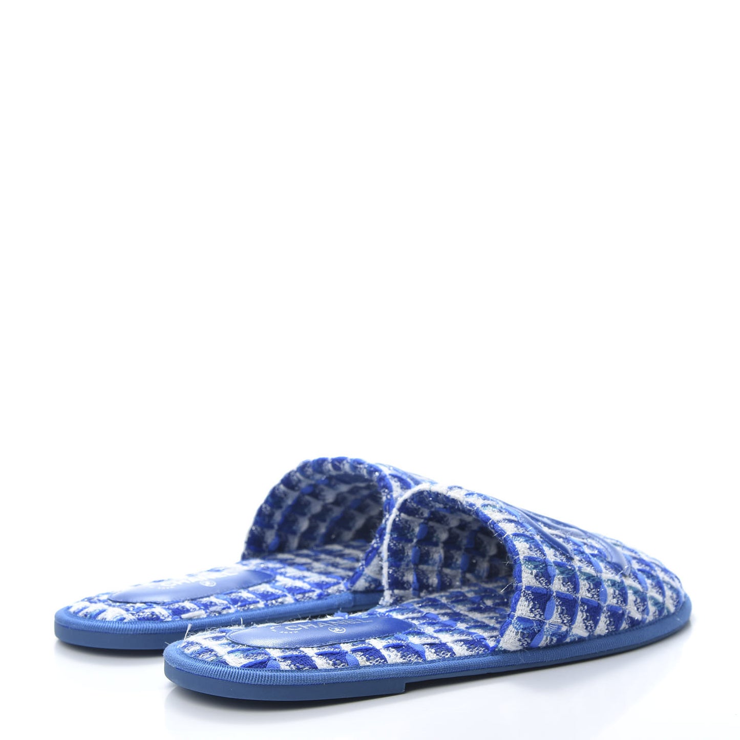 Tweed CC Flat Mules S Blue