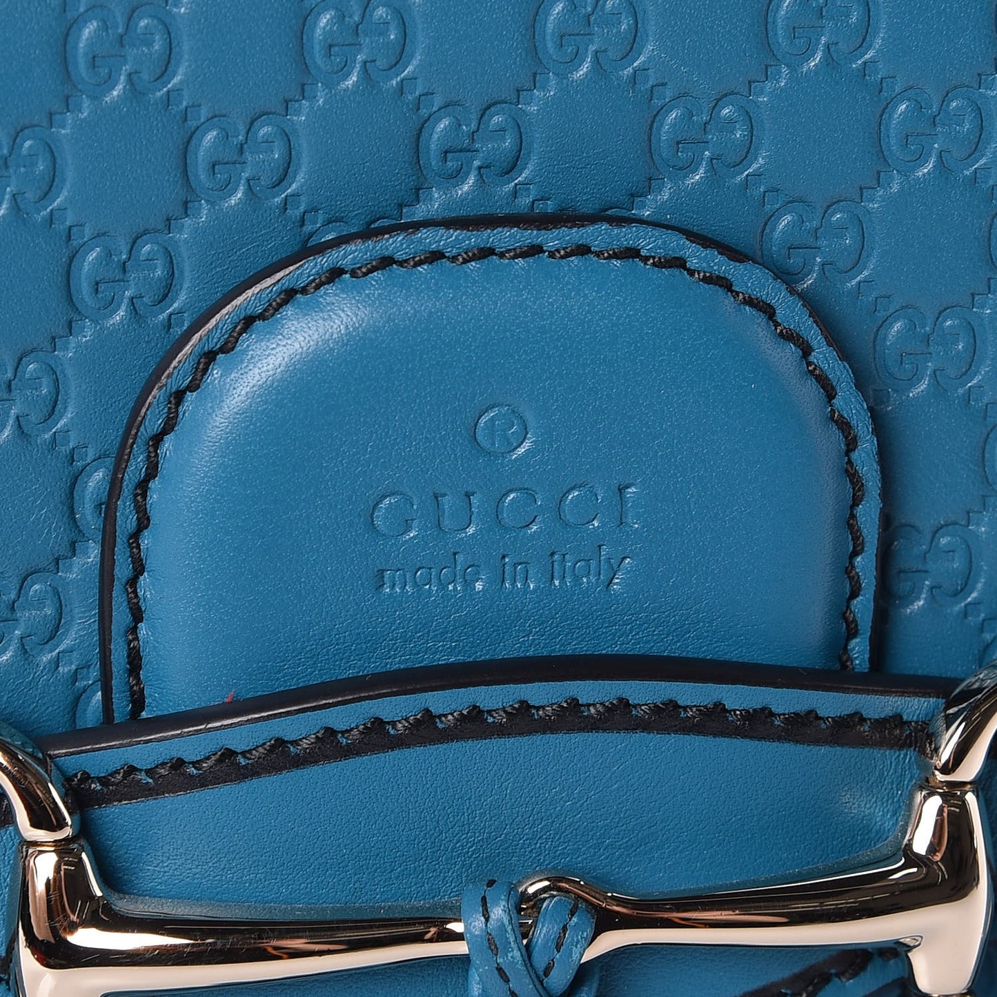 Soft Microguccissima Medium Emily Chain Shoulder Bag Deep Cobalt