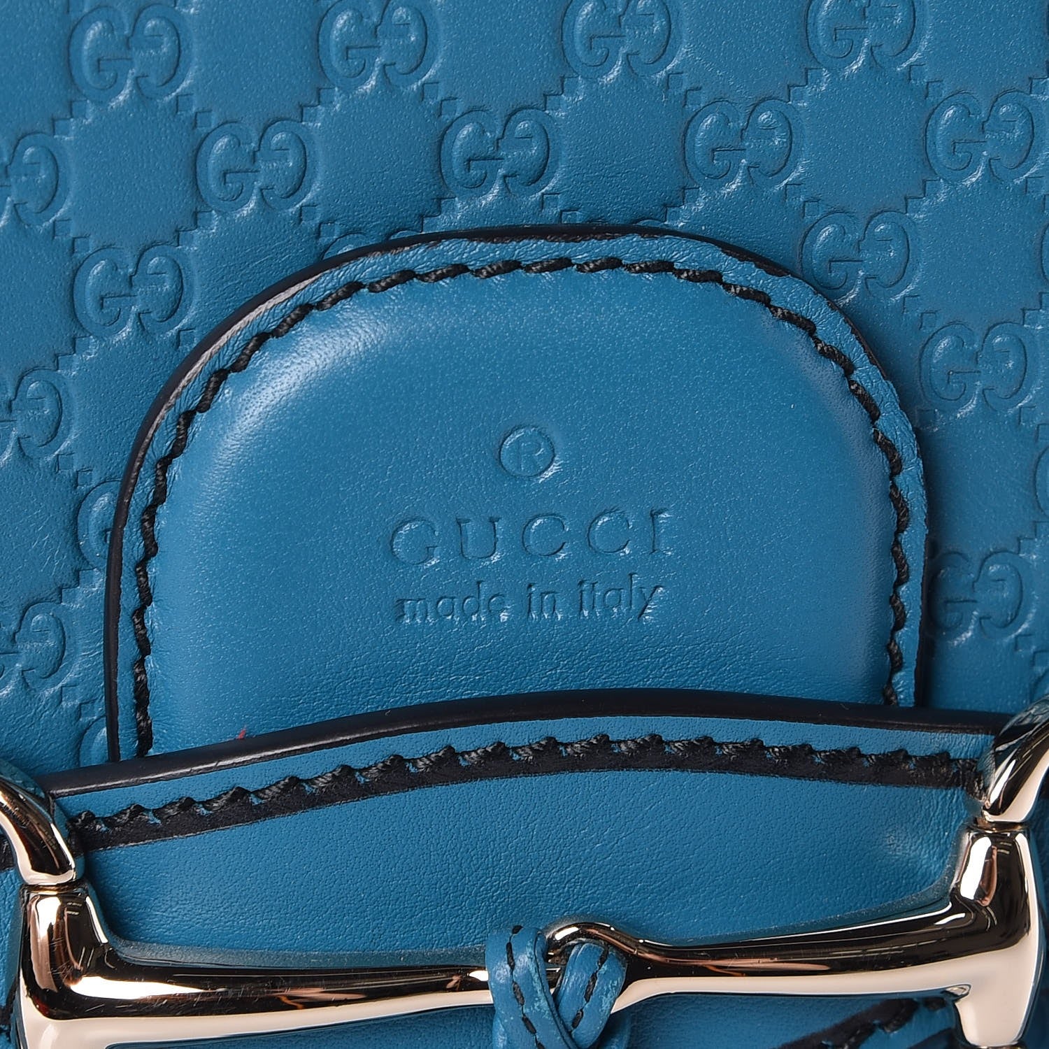 Gucci Soft Microguccissima Medium Emily Chain Shoulder Bag Deep Cobalt 8 of 9