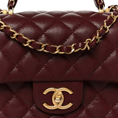 Chanel Caviar Quilted Small Handy CC Flap Burgundy 9 of 12
