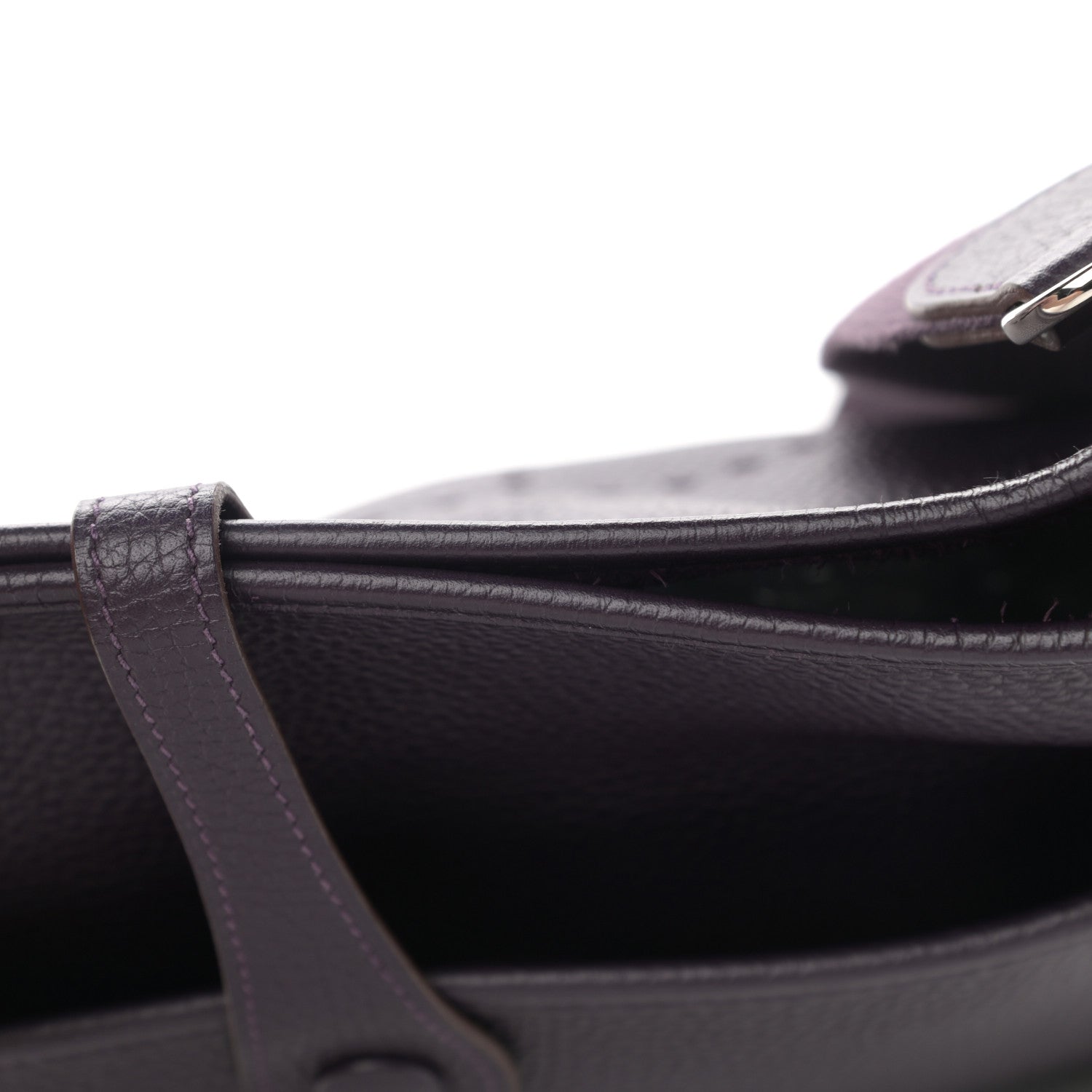 Hermes Taurillon Clemence Evelyne III PM Raisin 12 of 13
