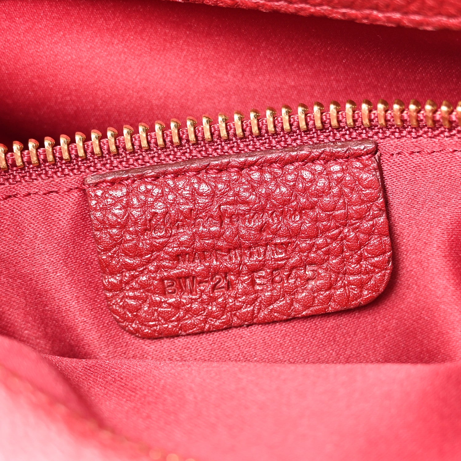 Salvatore Ferragamo Pebbled Calfskin East West Fiamma Bag Red 8 of 15