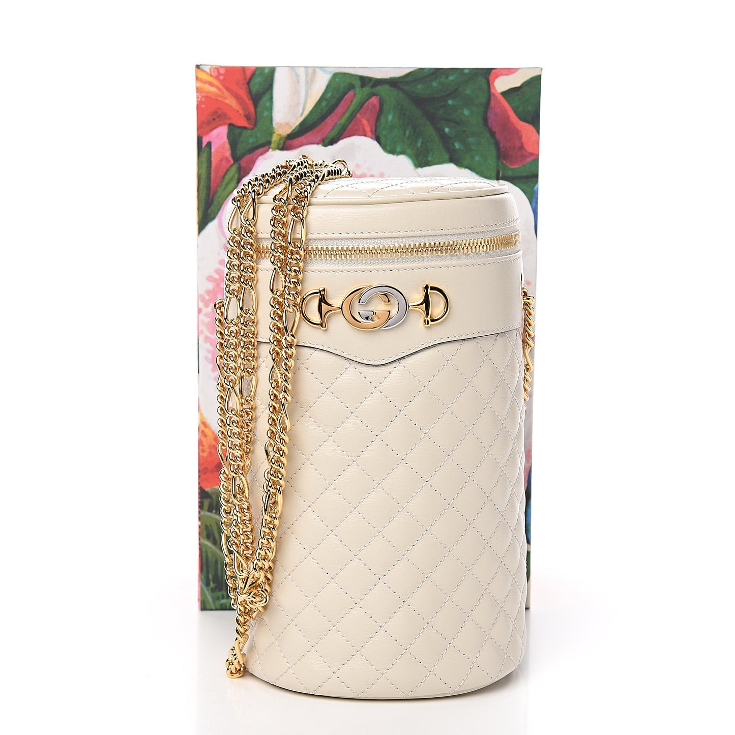 Calfskin Trapuntata Zumi Belt Bag Off White