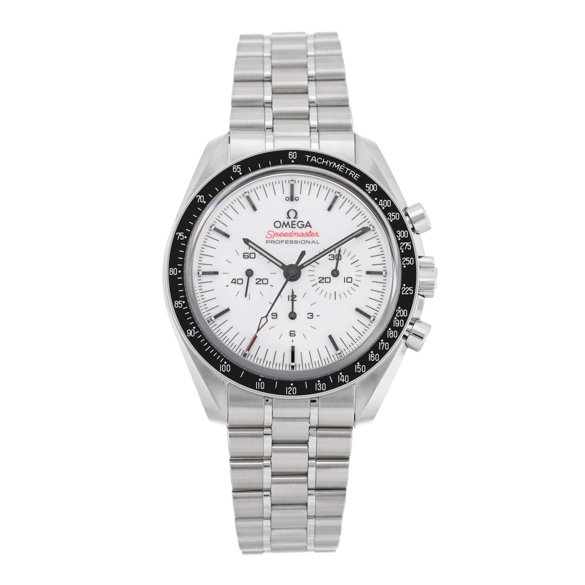 Stainless Steel 42mm Speedmaster Moonwatch Professional Chronograph Manual Winding Watch White 310.30.42.50.04.001