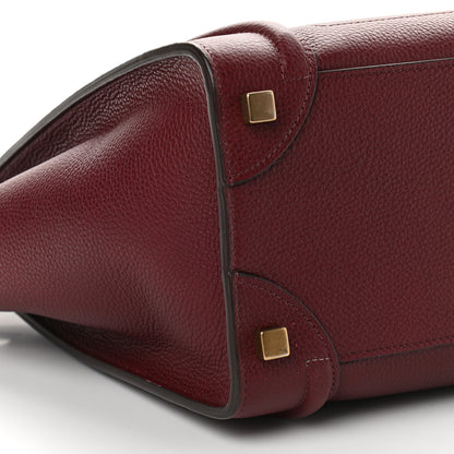 Celine Drummed Calfskin Micro Luggage Light Burgundy 7 of 8