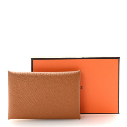 Hermes Epsom Calvi Card Case Gold 7 of 7
