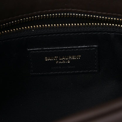 Saint Laurent Lambskin Quilted Small Loulou Puffer Monogram Chain Satchel Dark Ganache 6 of 8