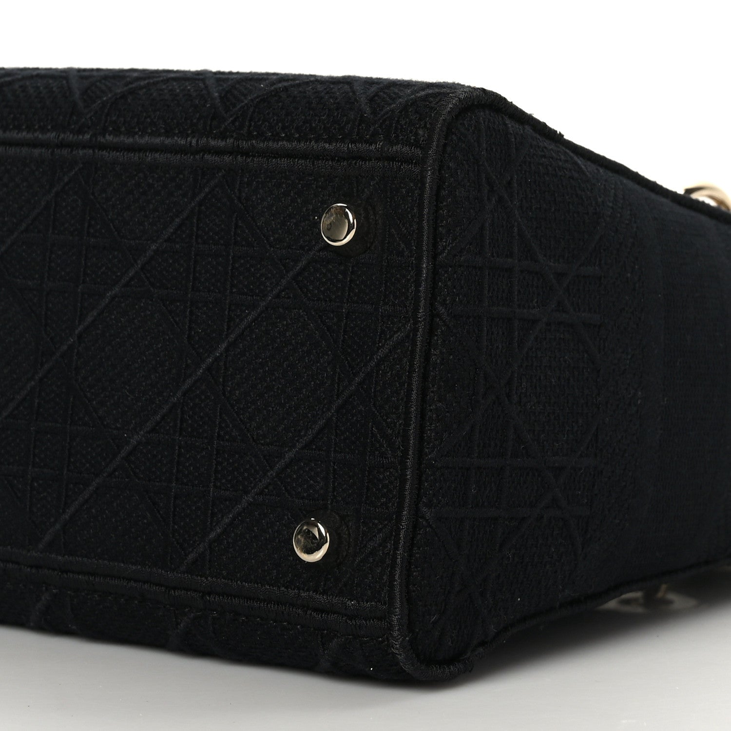 Christian Dior Canvas Embroidered Cannage Medium Lady D-Lite Black 8 of 8
