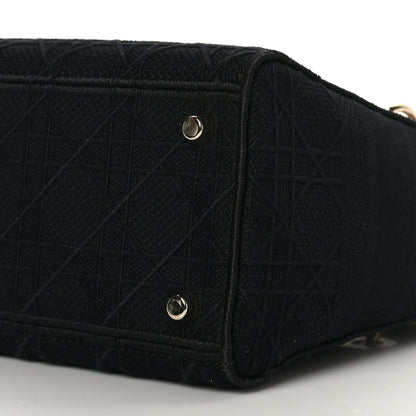 Christian Dior Canvas Embroidered Cannage Medium Lady D-Lite Black 8 of 8