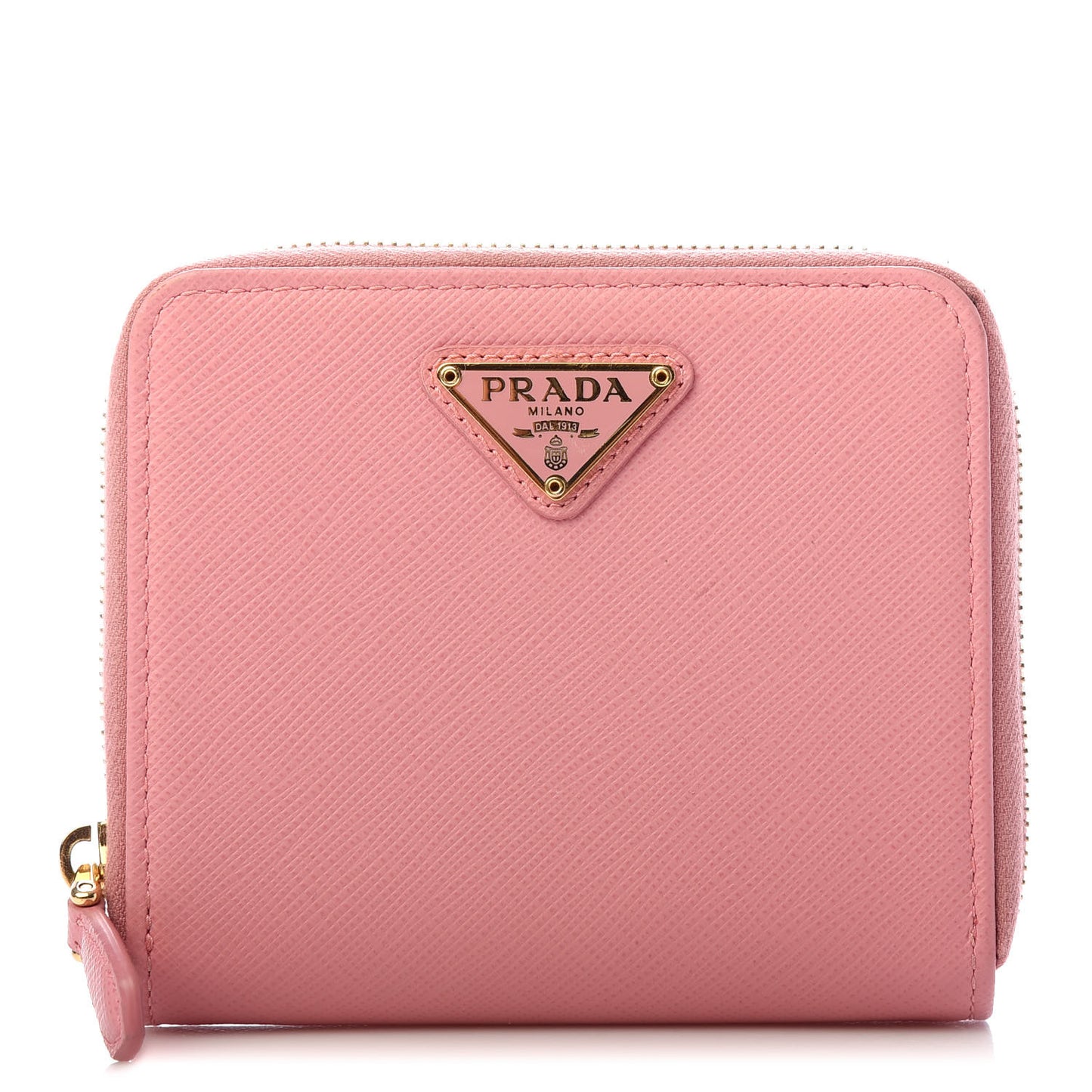 Saffiano Triangle Compact Zip Around Walle Petalo