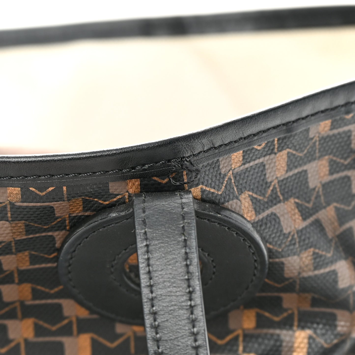 Grained Calfskin Canvas 1920 Oh! Tote Ruban MM Carbon Bronze