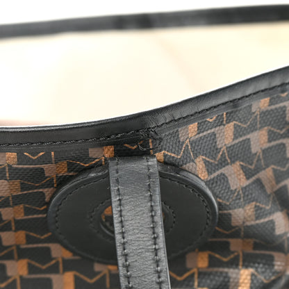Moynat Grained Calfskin Canvas 1920 Oh! Tote Ruban MM Carbon Bronze 17 of 17