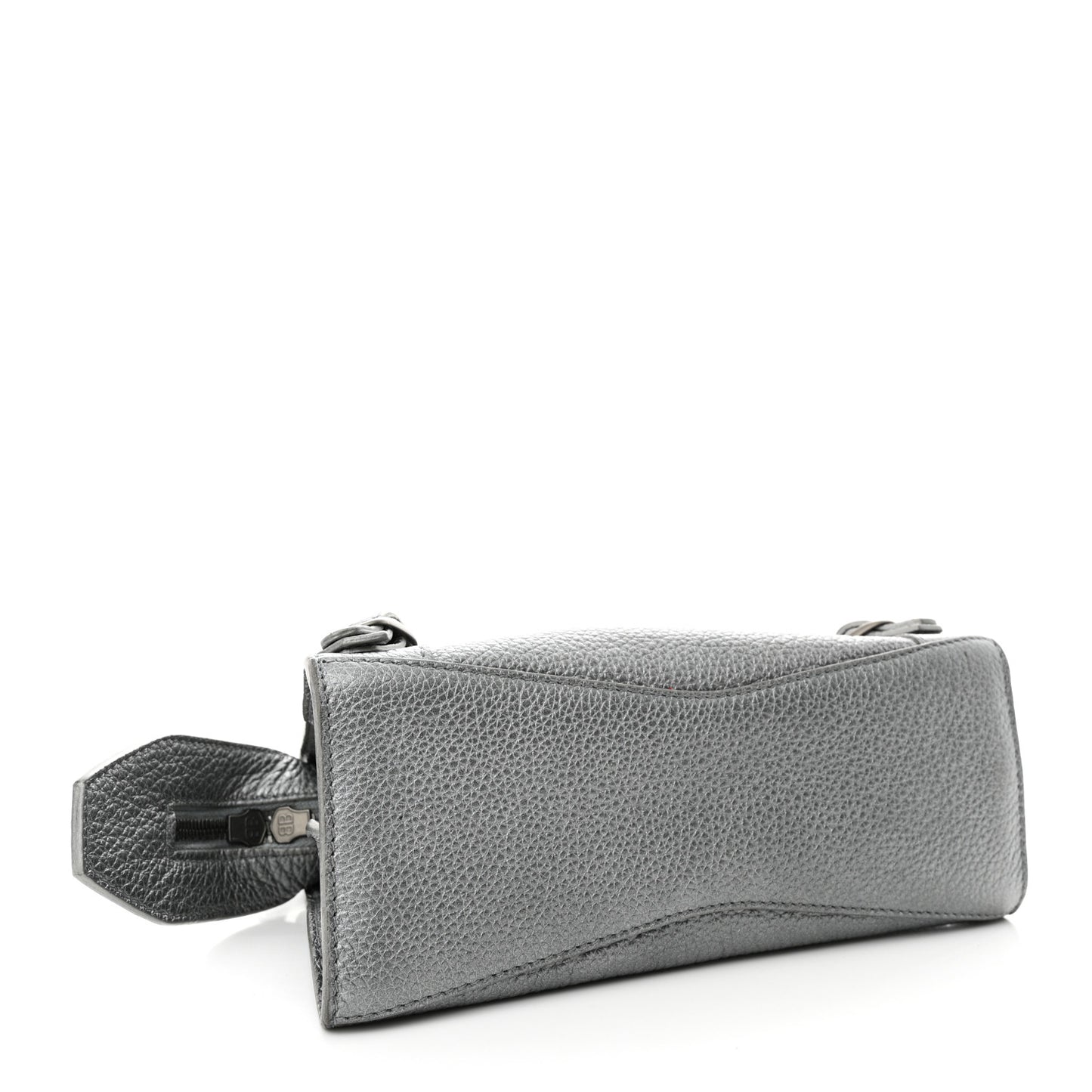 Metallic Grained Calfskin Neo Classic Silver Hardware Mini City Silver