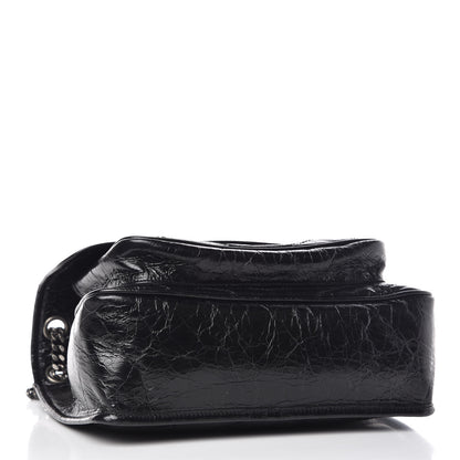 Saint Laurent Crinkled Calfskin Matelasse Monogram Medium Niki Chain Satchel Black 4 of 9