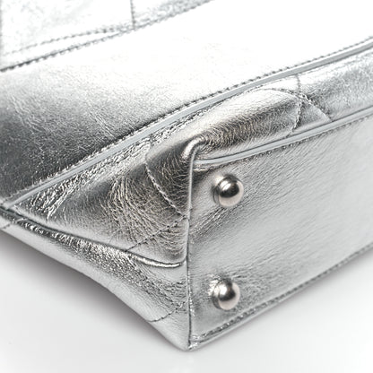 Chanel Metallic Calfskin Stitched CC Shopper Tote Silvery 9 of 10