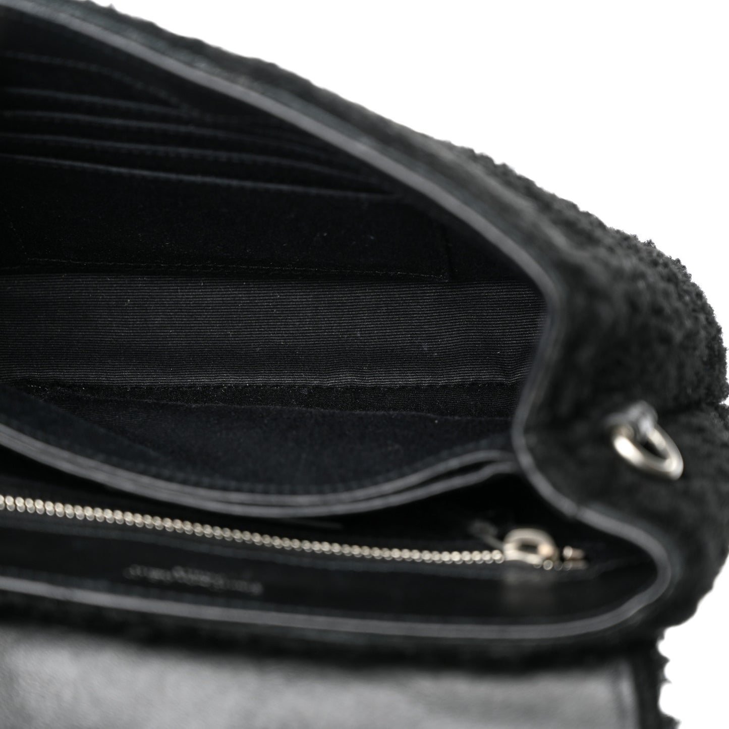 Shearling Toy Loulou Shoulder Bag Black