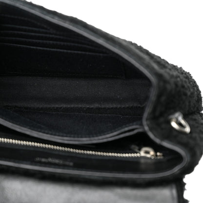 Saint Laurent Shearling Toy Loulou Shoulder Bag Black 5 of 11