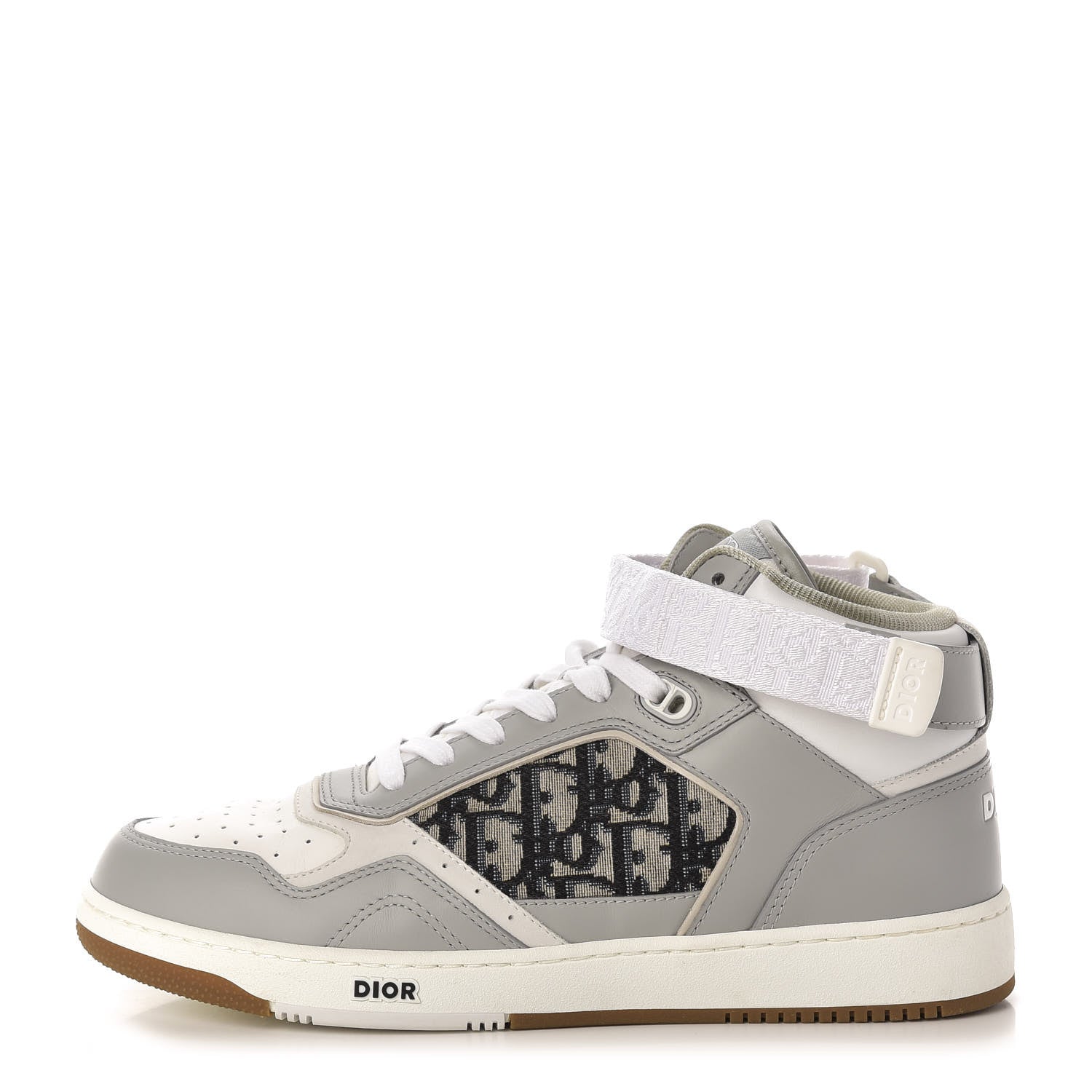 Christian Dior Smooth Calfskin Jacquard Oblique Mens B27 Mid Top Sneakers 42 Beige Blue 1 of 10