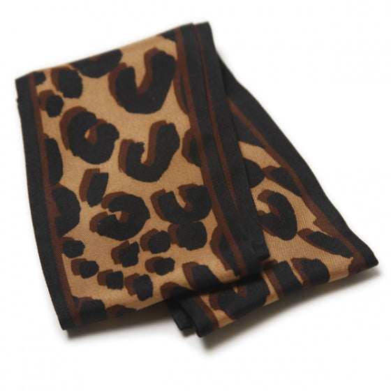 Louis Vuitton Silk Leopard Bandeau Scarf Marron 3 of 6