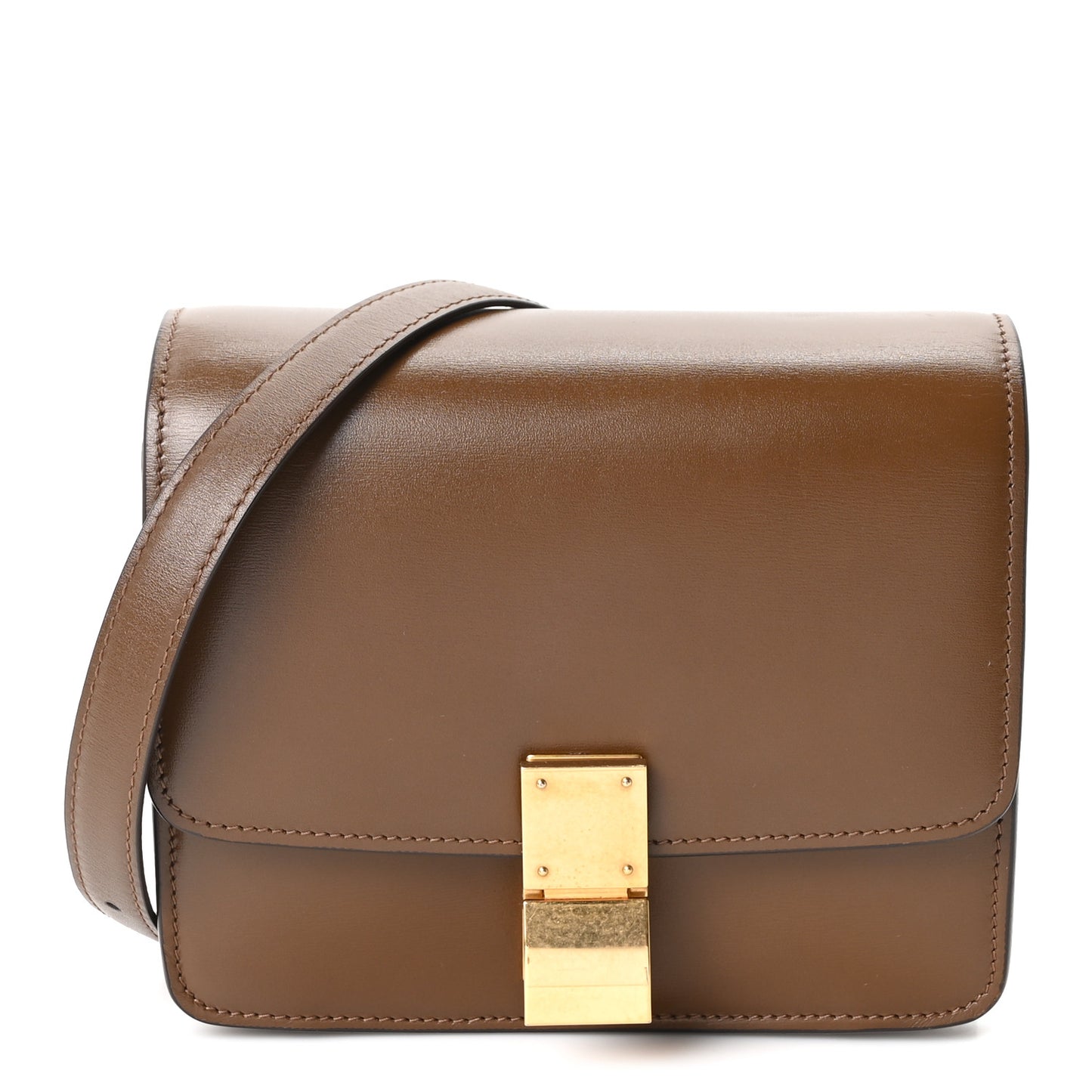 Smooth Calfskin Small Classic Box Flap Bag Camel