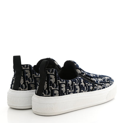 Christian Dior Velvet Oblique Solar Womens Slip On Sneakers 37.5 Deep Blue 4 of 10