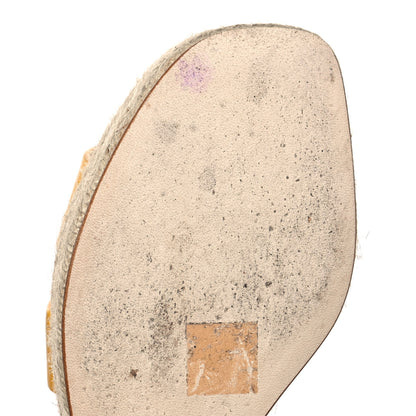 Hermes Goatskin Elda Espadrille Wedge Sandals 38 Jaune Sable 9 of 10