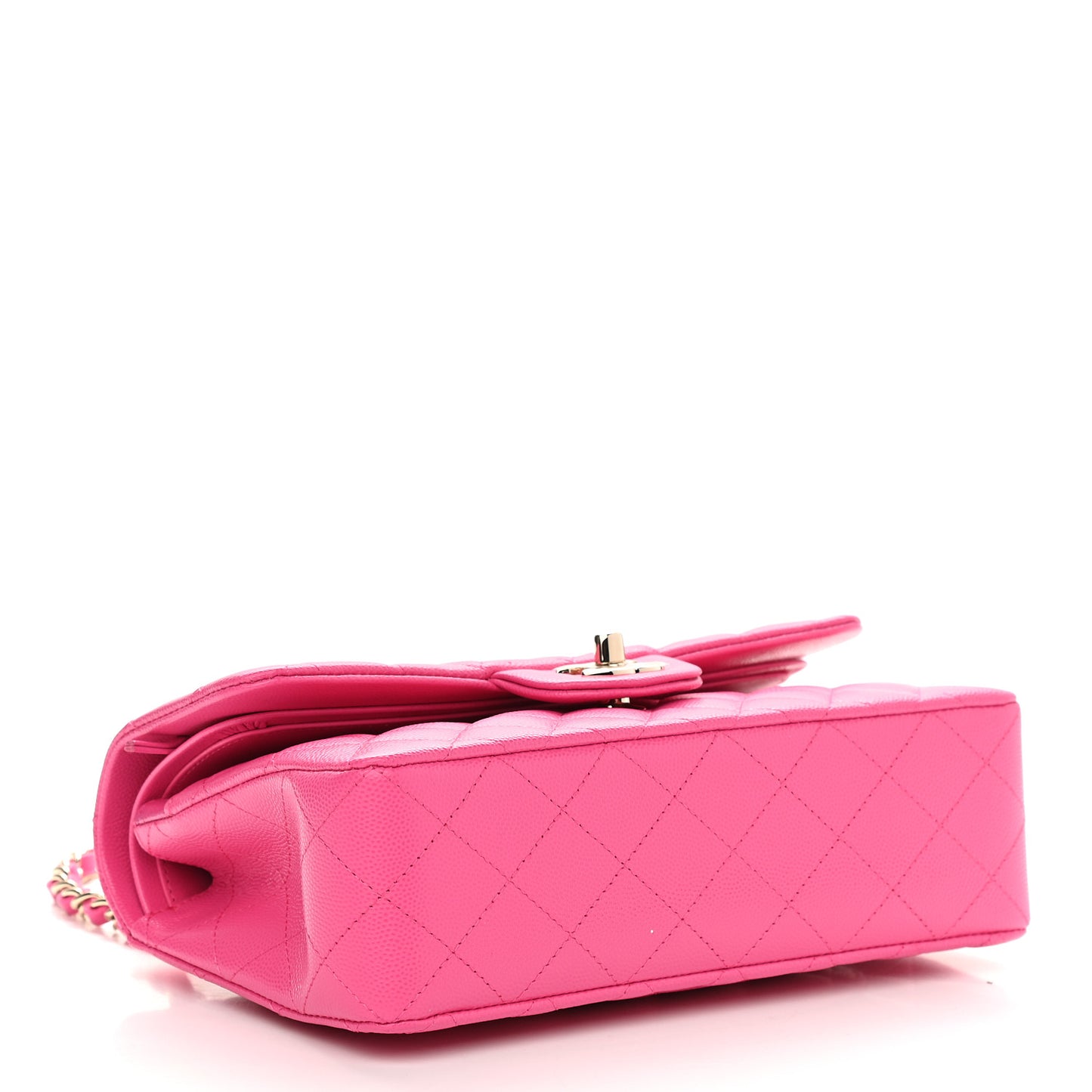 Caviar Quilted Small Double Flap Dark Pink