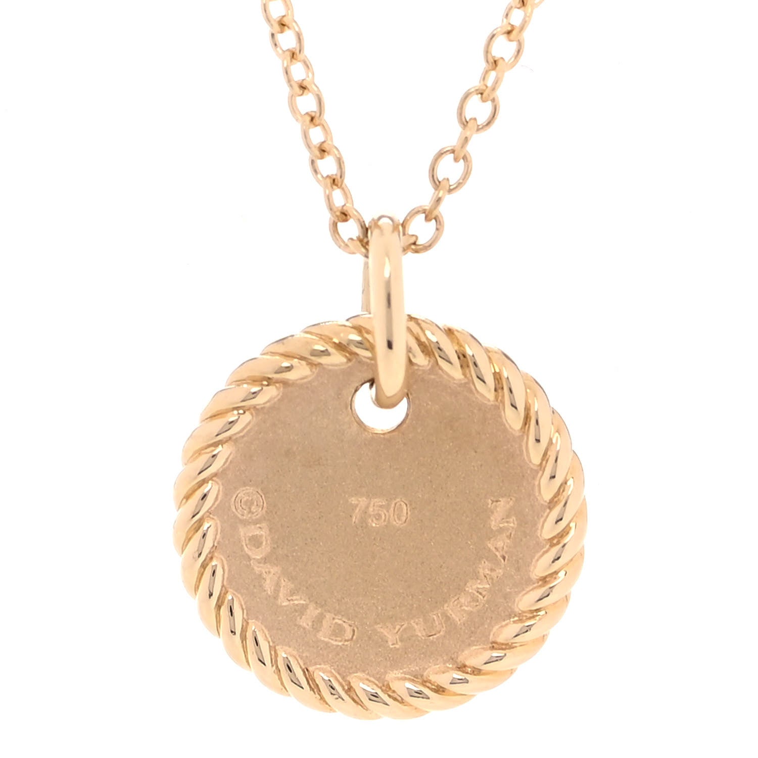 David Yurman 18K Yellow Gold Diamond Initial N Charm Necklace 3 of 6