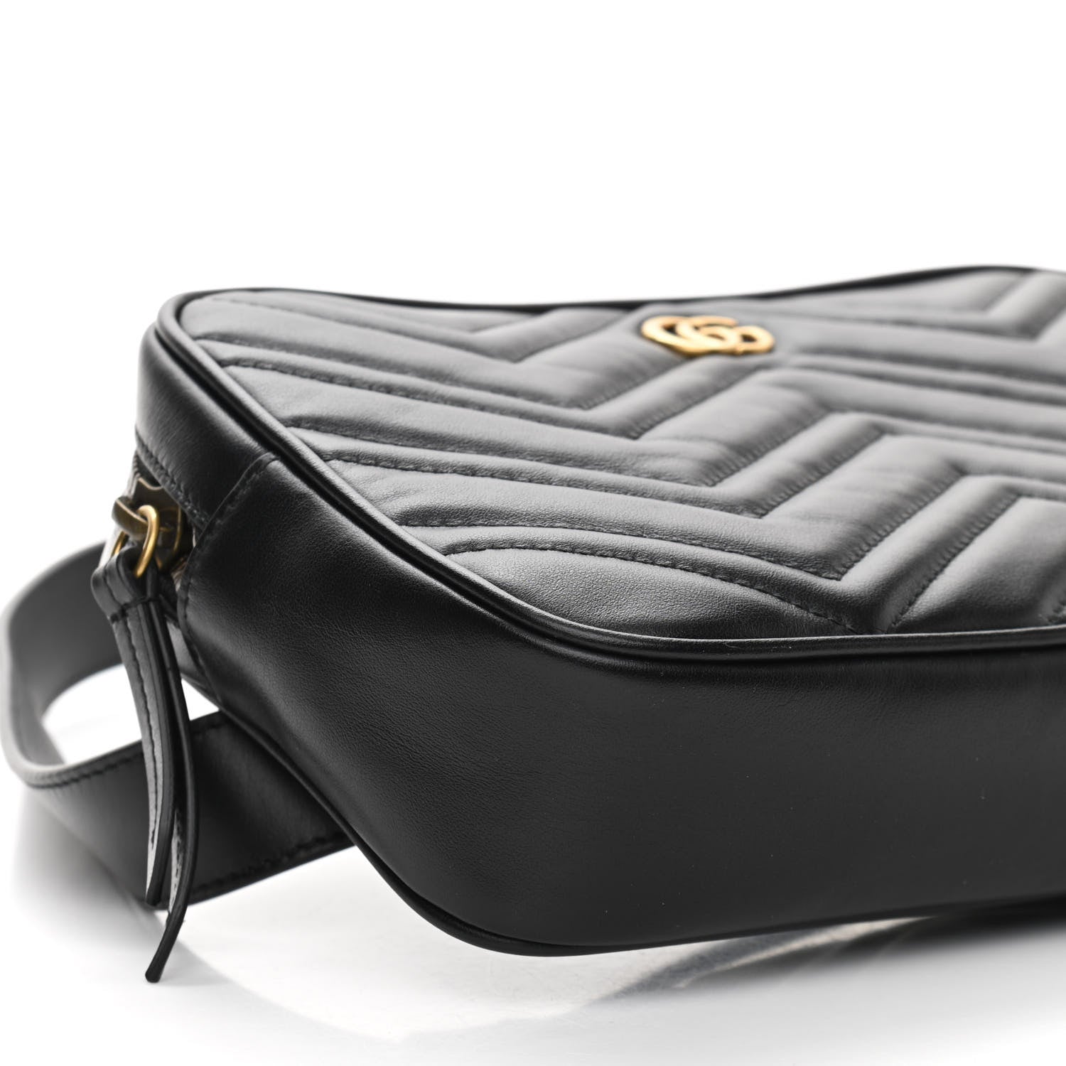 Gucci Calfskin Matelasse Mens GG Marmont Belt Bag 90 36 Black 9 of 10