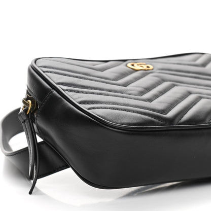 Gucci Calfskin Matelasse Mens GG Marmont Belt Bag 90 36 Black 9 of 10