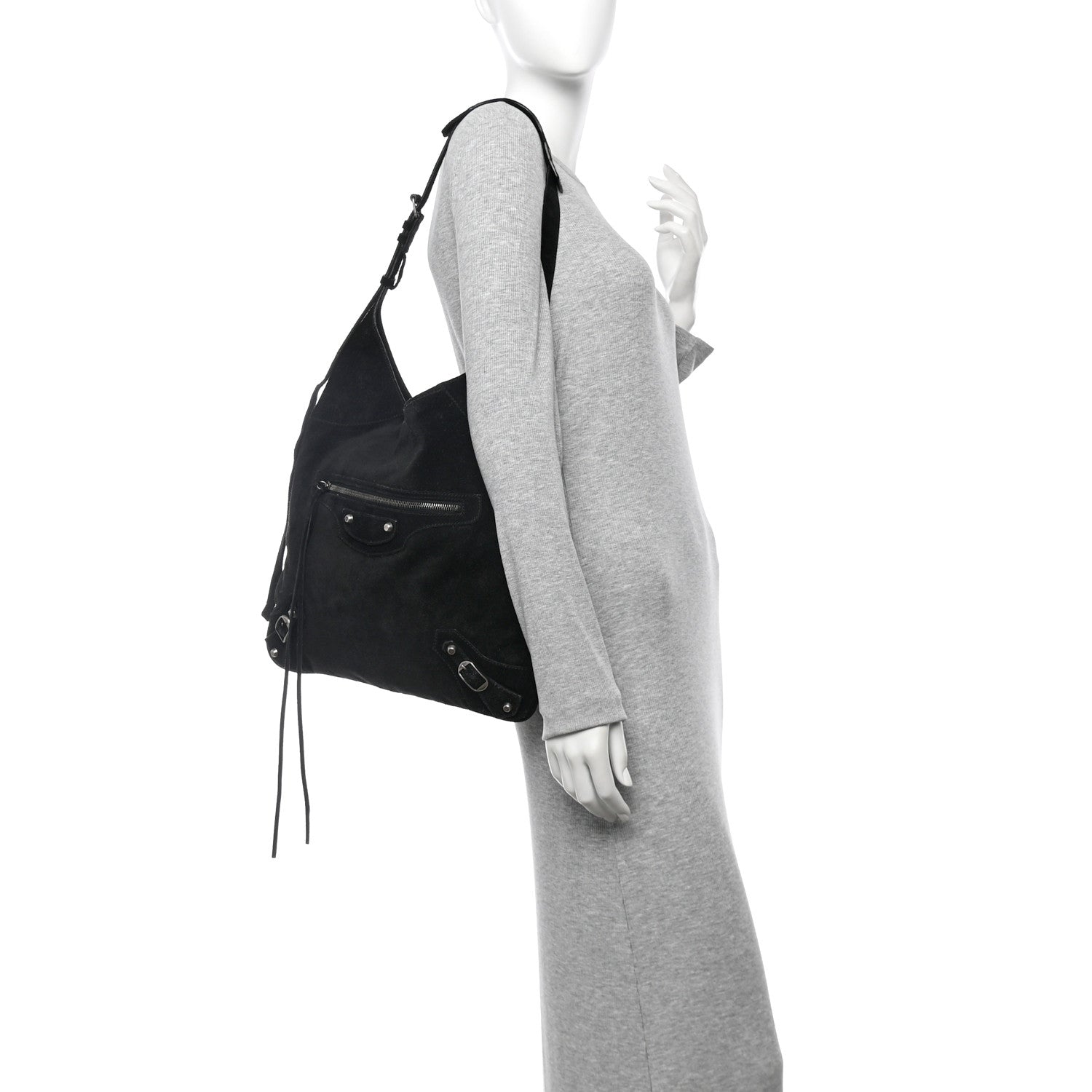 Balenciaga Suede Classic Hardware Besace Hobo Black 2 of 11