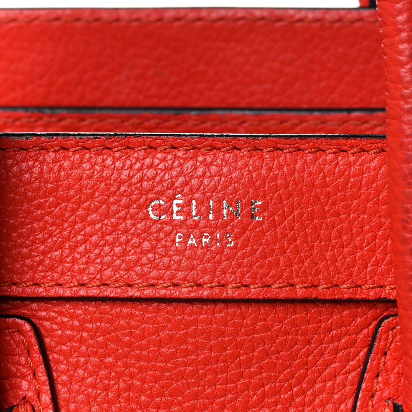 Drummed Calfskin Nano Luggage Vermillion