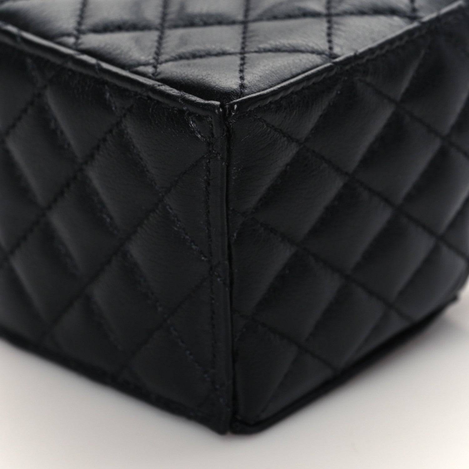 Chanel Calfskin Quilted Mini Drawstring Bucket Bag Black 9 of 10