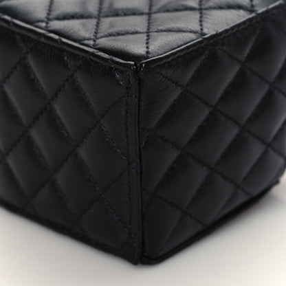 Chanel Calfskin Quilted Mini Drawstring Bucket Bag Black 9 of 10
