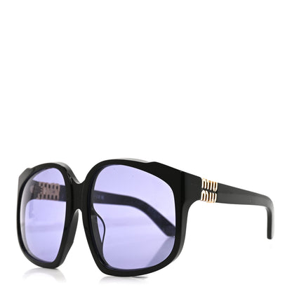 Miu Miu Acetate Square Sunglasses SMU A07 Black Violet 1 of 7