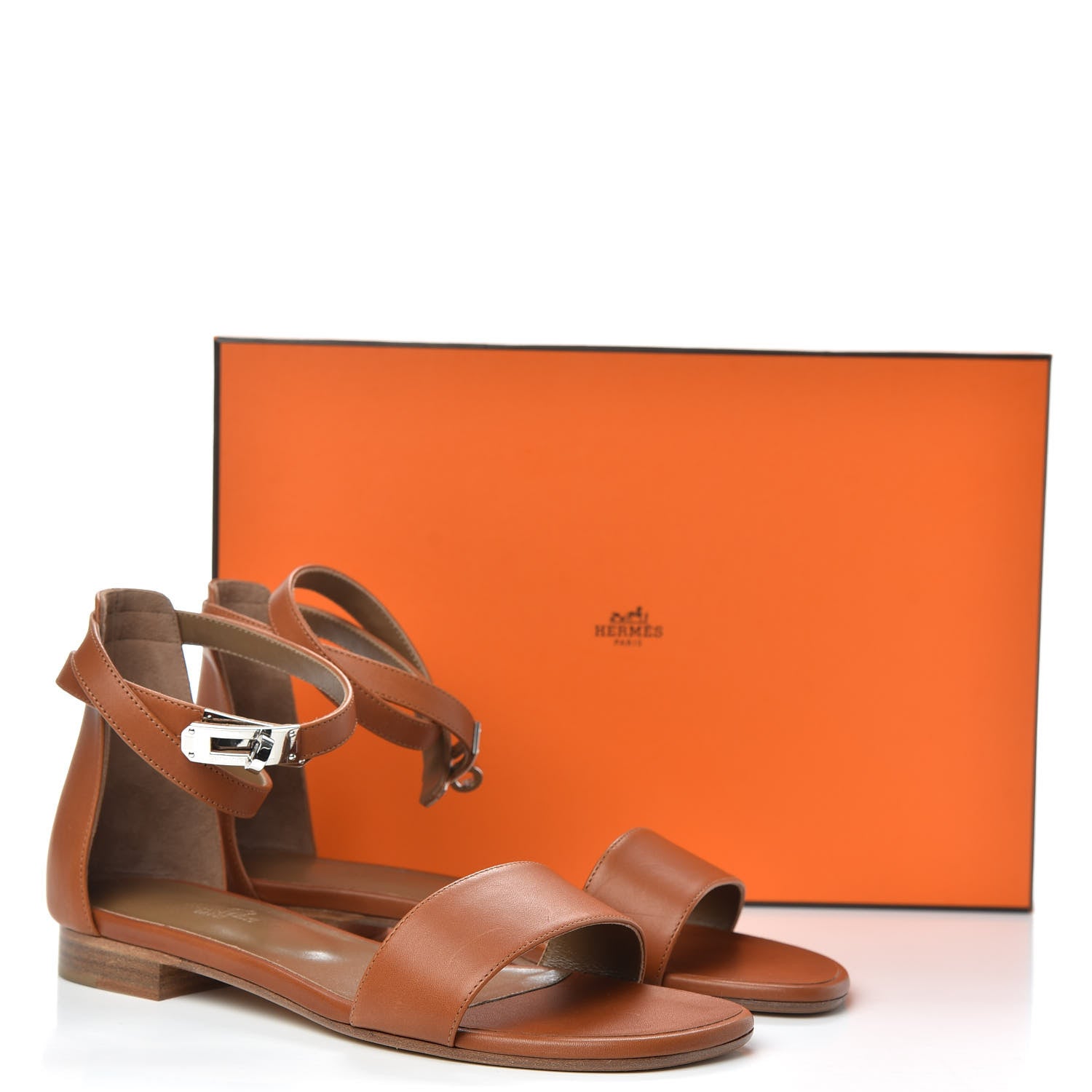 Hermes Heritage Calfskin Baia Sandals 37 Naturel 9 of 9