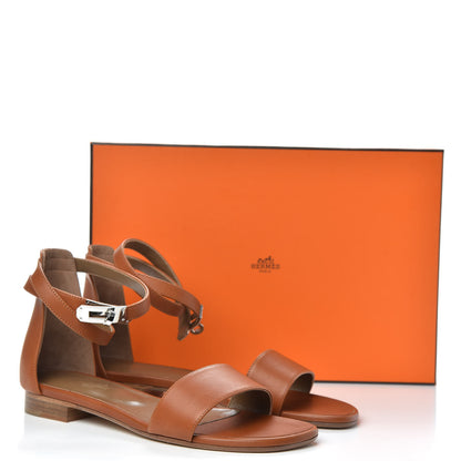 Hermes Heritage Calfskin Baia Sandals 37 Naturel 9 of 9