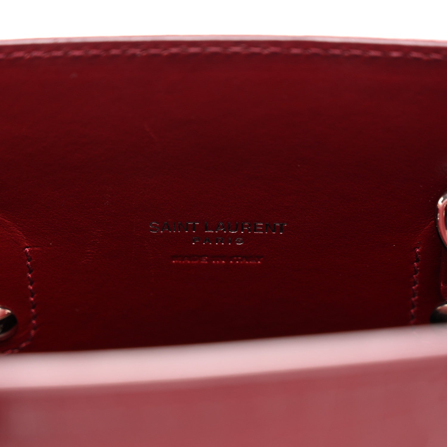 Saint Laurent Calfskin Crocodile Embossed Baby Sac De Jour Red 6 of 10