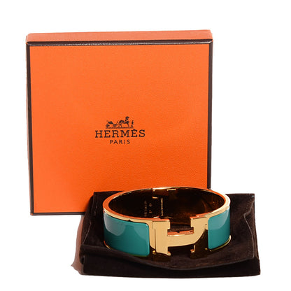 Hermes Enamel Wide Clic Clac H Bracelet PM Emeraude 7 of 7