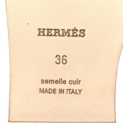 Hermes Box Calfskin Oran Sandals 36 White 8 of 8