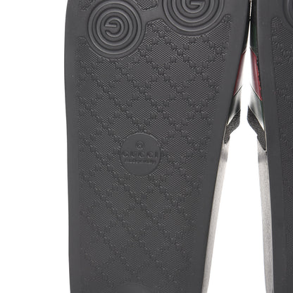 Gucci Rubber Web Mens Pool Slide Sandals 10 Black Green Red 6 of 7